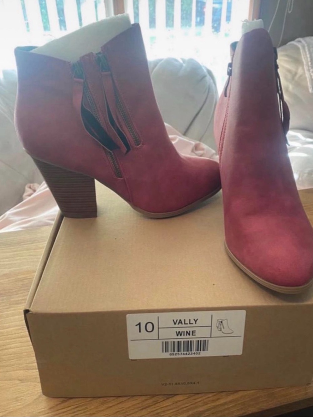 Journee Collection Wine Suede Tassel Ankle Booties